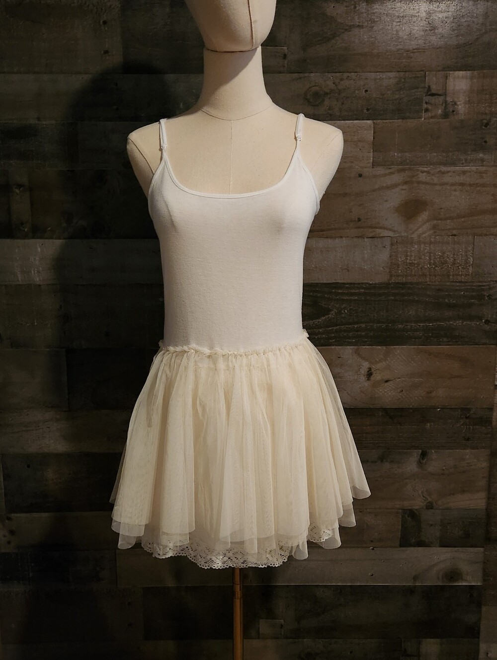 Ivory Tulle Skirted Tank Dress